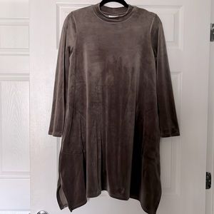 LIKE NEW J JILL VELOUR MINI DRESS/TUNIC ASYMMETRICAL SIZE PETITE M